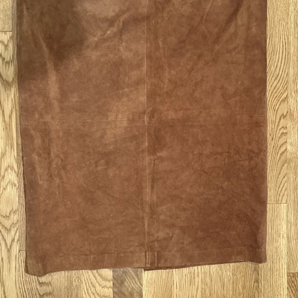 Y2K  Women's High Waisted Button Down Brown‎ Suede Skirt Size 8 Fall Cozy Autumn